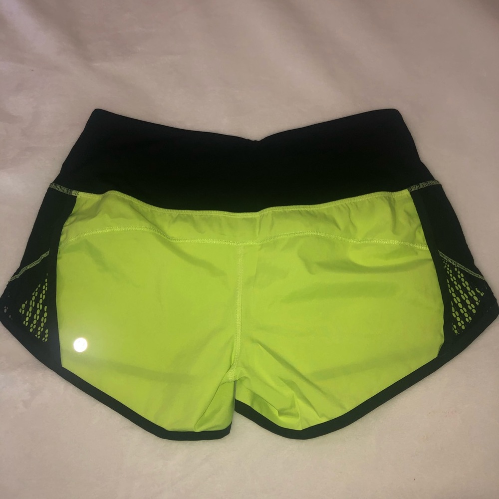 lululemon athletica Neon Yellow and Black Athletic Shorts